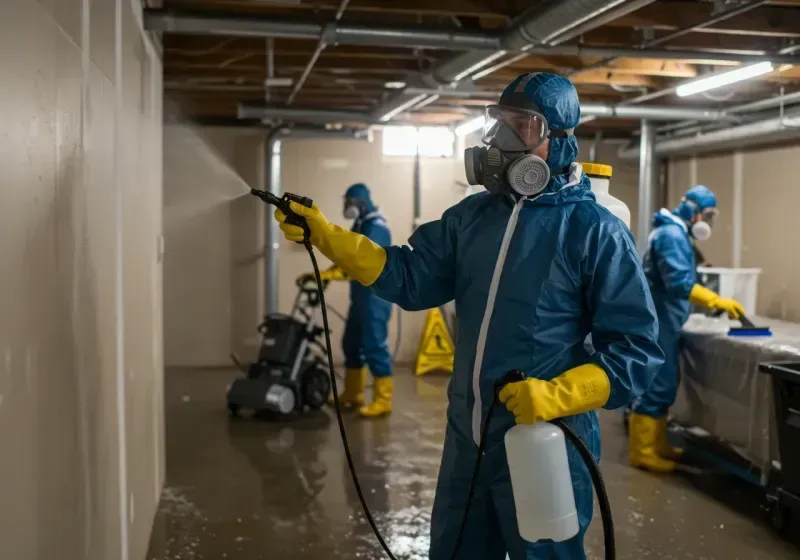 Basement Sanitization and Antimicrobial Treatment process in Meridianville, AL